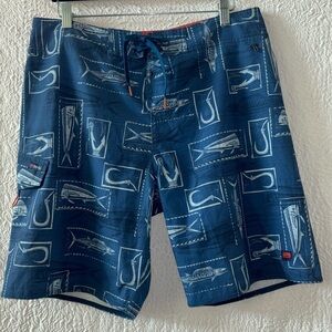 Vintage Cova Printed Board Shorts